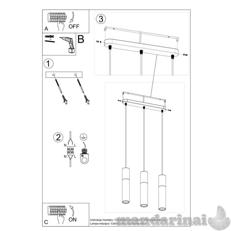 Pakabinama lempa Borgio 3L juoda