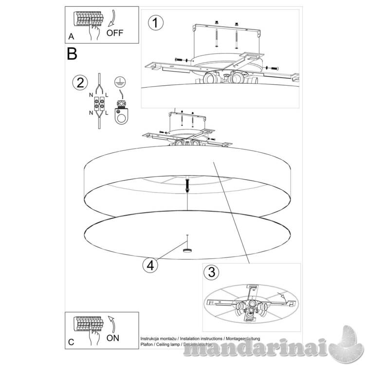 Lubinis šviestuvas SKALA 100 juoda