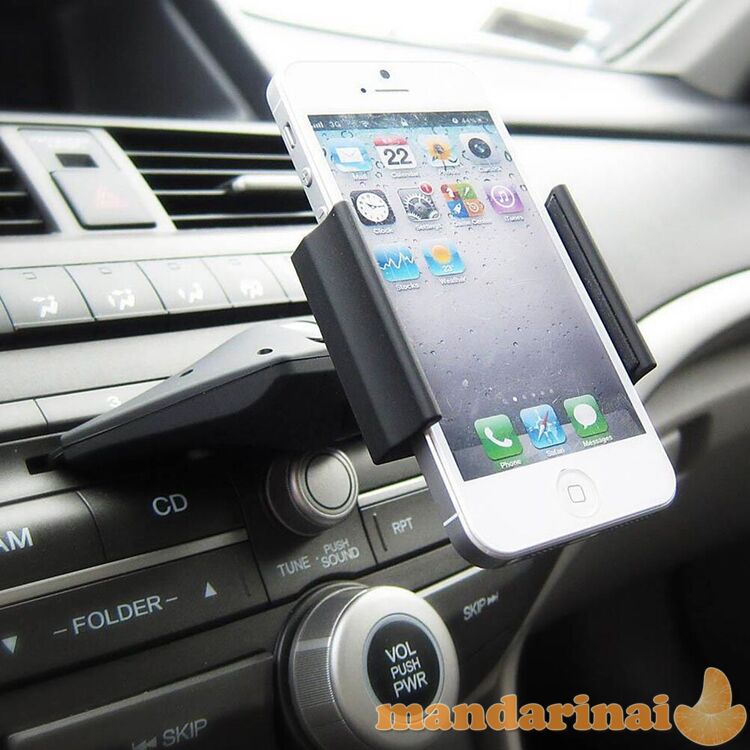 Telefono laikiklis tvirtinamas prie CD grotuvo