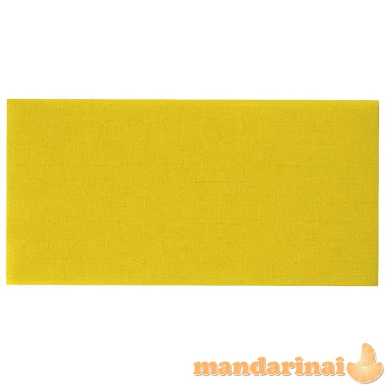 Sienų plokštės, 12vnt., geltonos, 60x30cm, audinys, 2,16m²