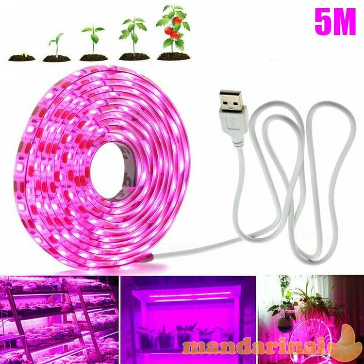 USB LED drėgmei atspari juosta augalams auginti