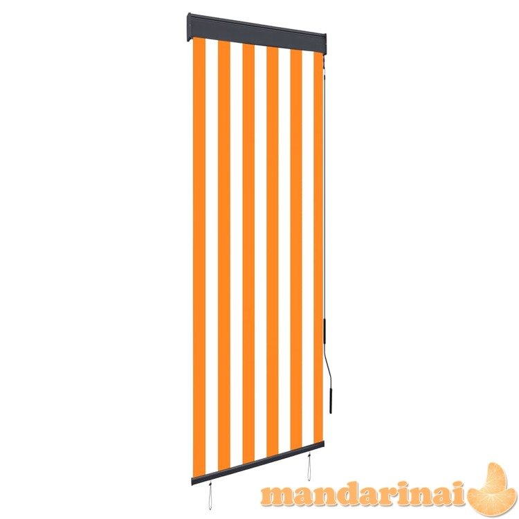 Lauko roletas, baltos ir oranžinės spalvų, 60x250cm