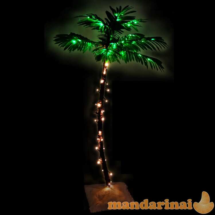 Palmė su 72 šiltomis baltomis led lemputėmis, 120cm