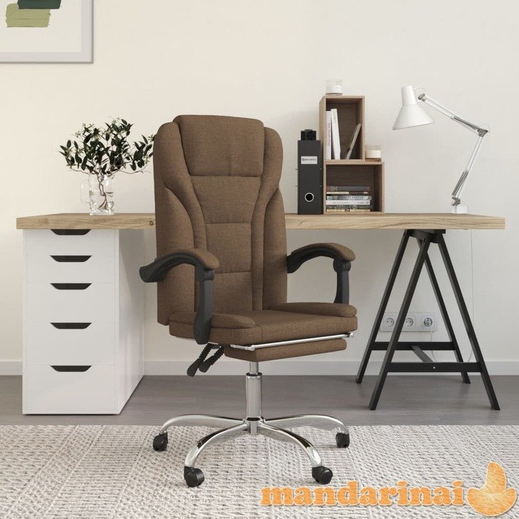 Atlošiama biuro kėdė, rudos spalvos, audinys
