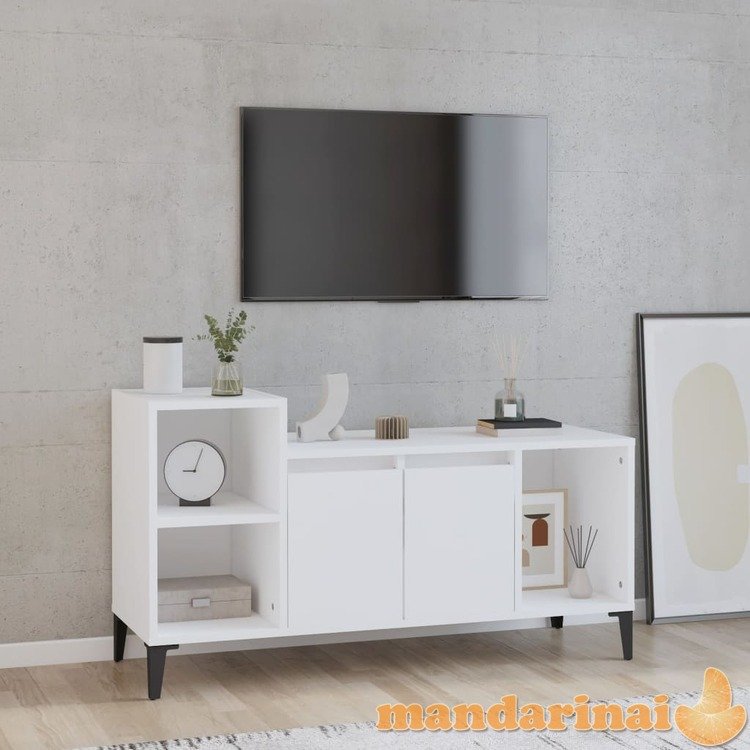 Televizoriaus spintelė, baltos spalvos, 100x35x55cm, mediena