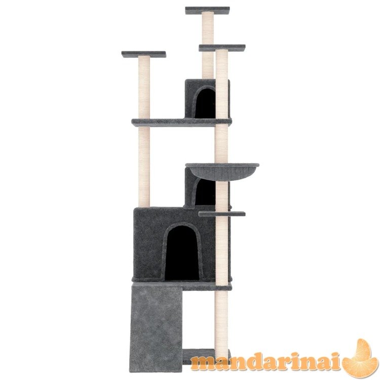 Draskyklė katėms su stovais iš sizalio, tamsiai pilka, 175cm