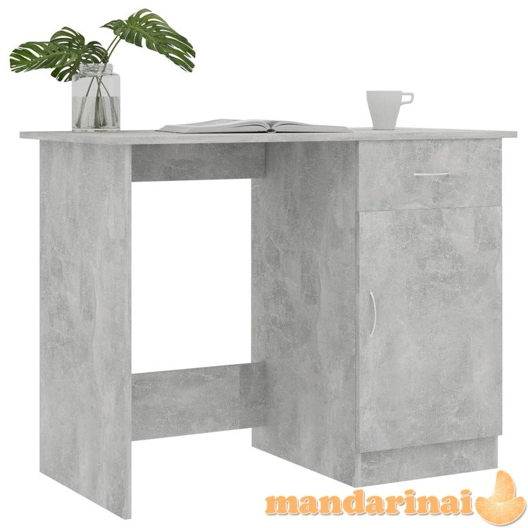 Rašomasis stalas, betono pilkos spalvos, 100x50x76cm, mdp