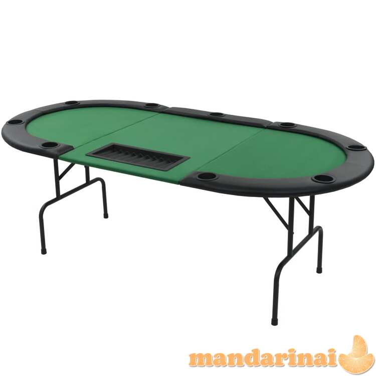 Pokerio stalas, sulankstomas, 9 žaidėjams, 3d., oval., žalias