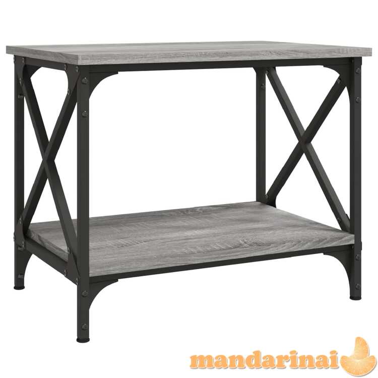 Šoninis staliukas, pilkas ąžuolo, 55x38x45cm, apdirbta mediena