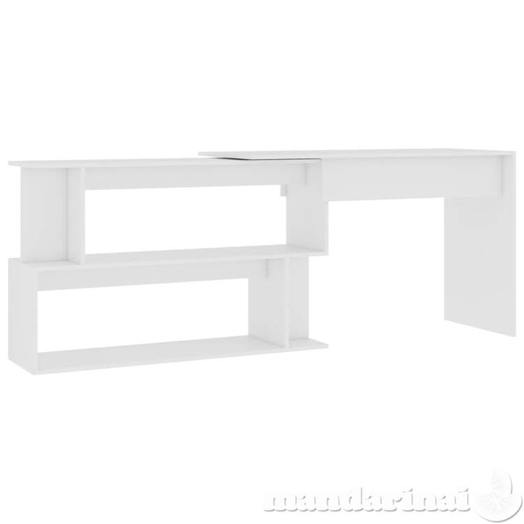 Kampinis rašomasis stalas, baltas, 200x50x76cm, mdp