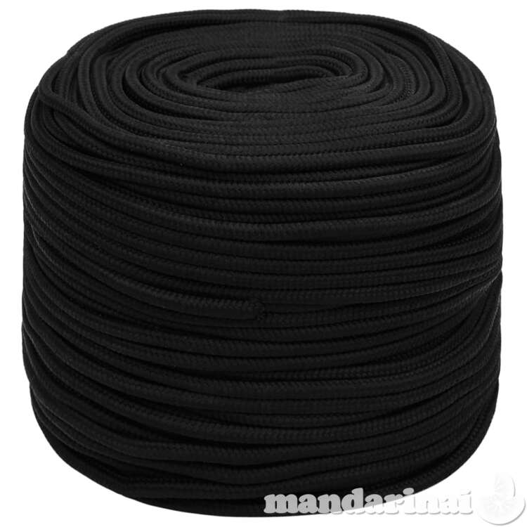 Darbo virvė, juodos spalvos, 6mm, 25m, poliesteris