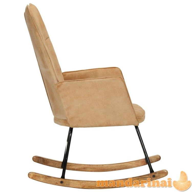 Supama kėdė, kreminės spalvos, drobė, vintažinio dizaino