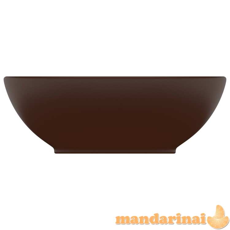 Prabangus praustuvas, matinis rudas, 40x33cm, keramika, ovalus