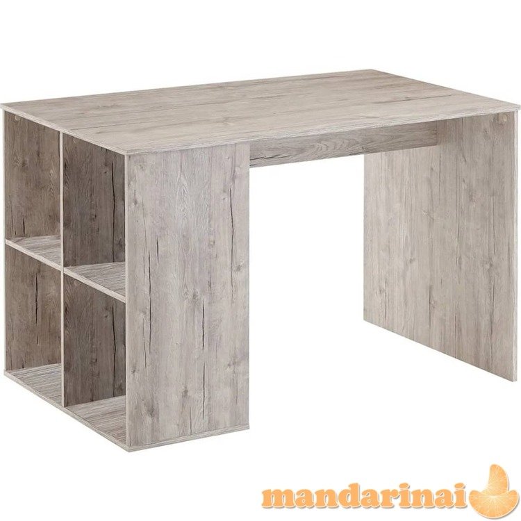 Fmd stalas su šoninėmis lentynomis, smėlio/ąžuolo spalvos, 117x73x75cm