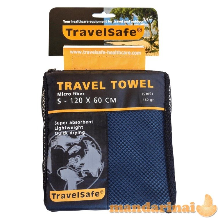 Travelsafe kelioninis rankšluostis, mikropluoštas, s, ryškiai mėlynas