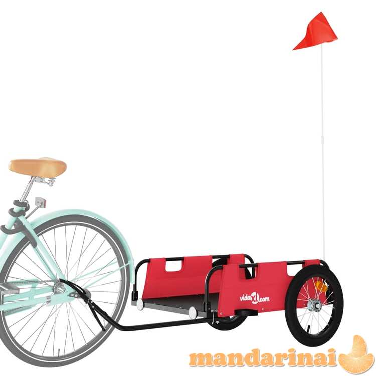 Krovininė dviračio priekaba, raudona, oksfordo audinys/geležis