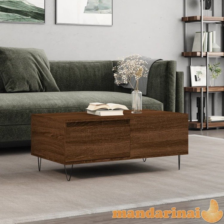 Kavos staliukas, rudas ąžuolo, 90x50x36,5cm, apdirbta mediena