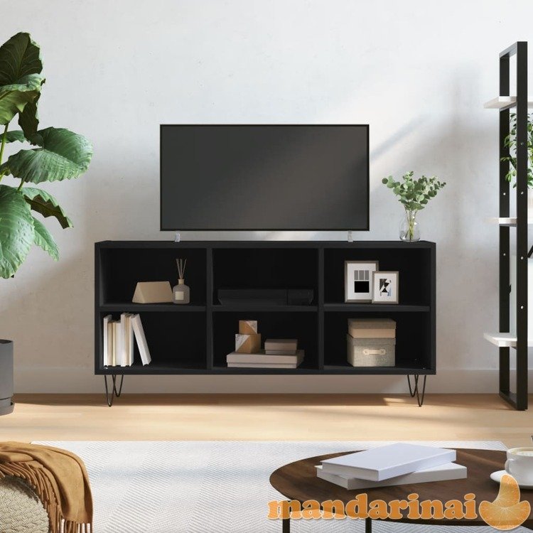 Televizoriaus spintelė, juoda, 103,5x30x50cm, apdirbta mediena