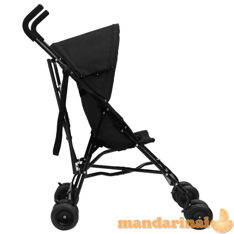 Vaikiškas vežimėlis, antracito ir juodos spalvos, plienas