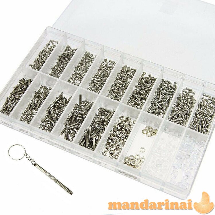 1000 dalių rinkinys laikrodžių, akinių ar telefonų taisymui