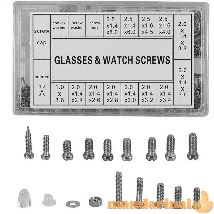 1000 dalių rinkinys laikrodžių, akinių ar telefonų taisymui