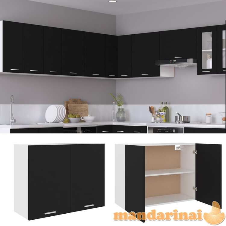 Virtuvės spintelė, juodos spalvos, 80x31x60cm, mdp