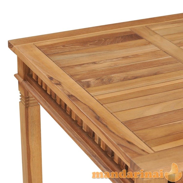 Sodo valgomojo stalas, 80x80x80cm, tikmedžio medienos masyvas