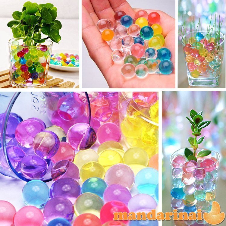 Vandens kristalai dekorui, papuošimui ir gėlėms