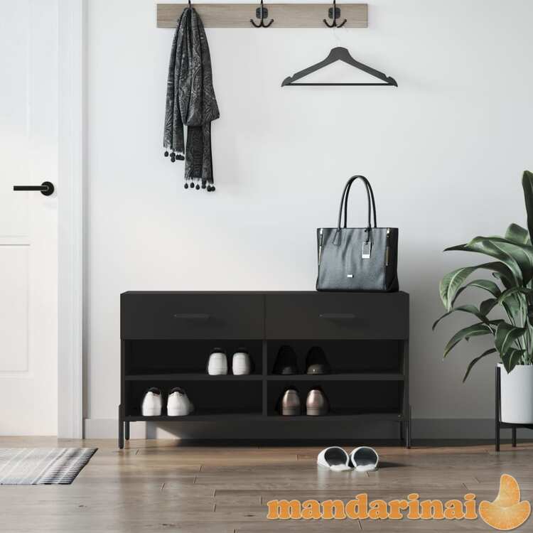 Batų suoliukas, juodos spalvos, 102x35x55cm, apdirbta mediena