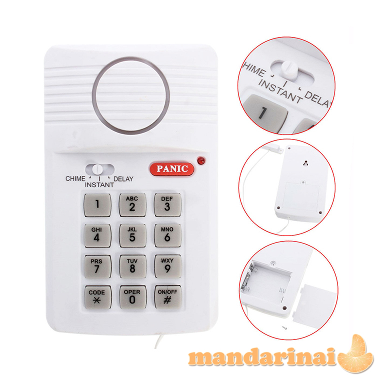 3 režimų durų-langų signalizacija su kodu