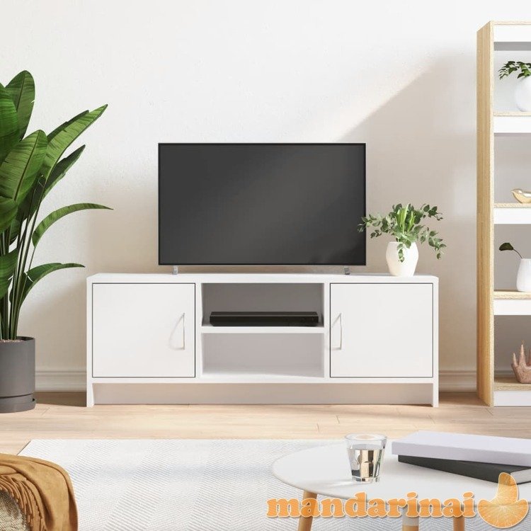 Televizoriaus spintelė, balta, 102x30x37,5cm, apdirbta mediena