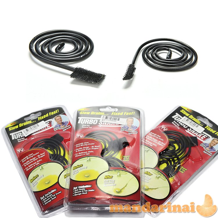 Gyvatukai kriauklės - dušo ar vonios sifonui valyti, 2vnt