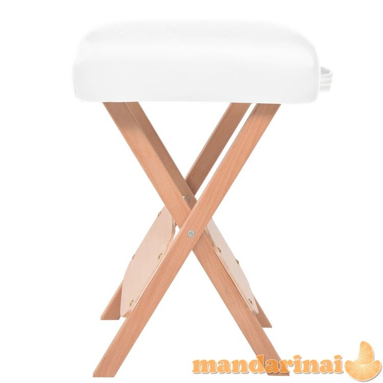 Sulankstoma taburetė masažui, balta, su 12cm storio sėdyne