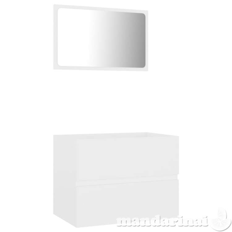 Vonios kambario baldų komplektas, 2 dalių, baltos spalvos, mdp
