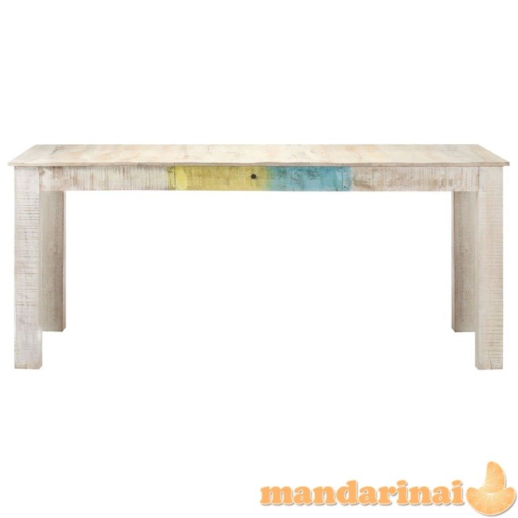 Valgomojo stalas, baltas, 180x90x76cm, mango medienos masyvas