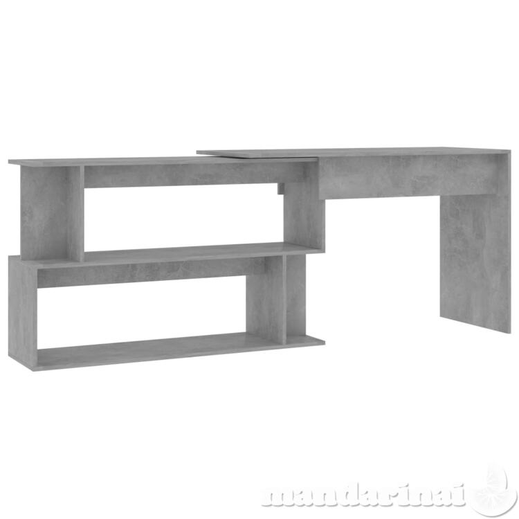Kampinis rašomasis stalas, betono pilkas, 200x50x76cm, mdp