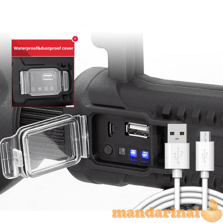 Galingas pakraunamas prožektorius su stovu