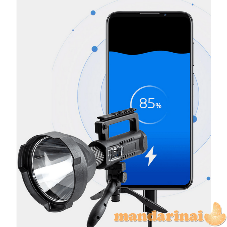 Galingas pakraunamas prožektorius su stovu