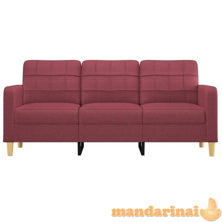 Trivietė sofa, raudonojo vyno spalvos, 180cm, audinys