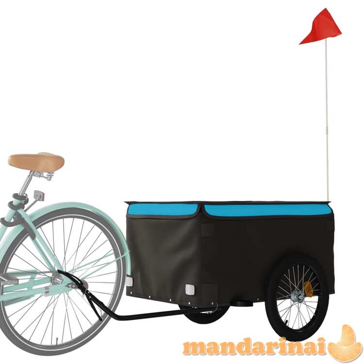 Krovininė dviračio priekaba, juoda ir mėlyna, 45kg, geležis