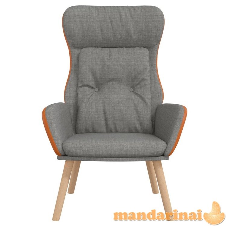 Poilsio kėdė, šviesiai pilkos spalvos, audinys ir pvc