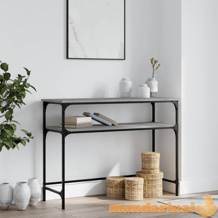 Konsolinis staliukas, pilkas ąžuolo, 100x35,5x75cm, mediena