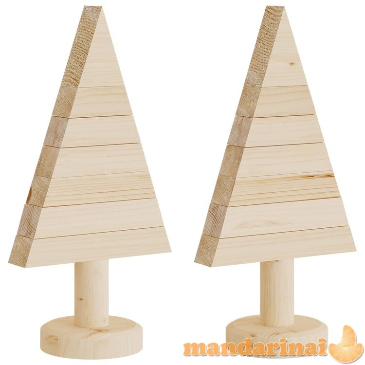 Medinės kalėdų eglutės, 2vnt., 30cm, pušies medienos masyvas