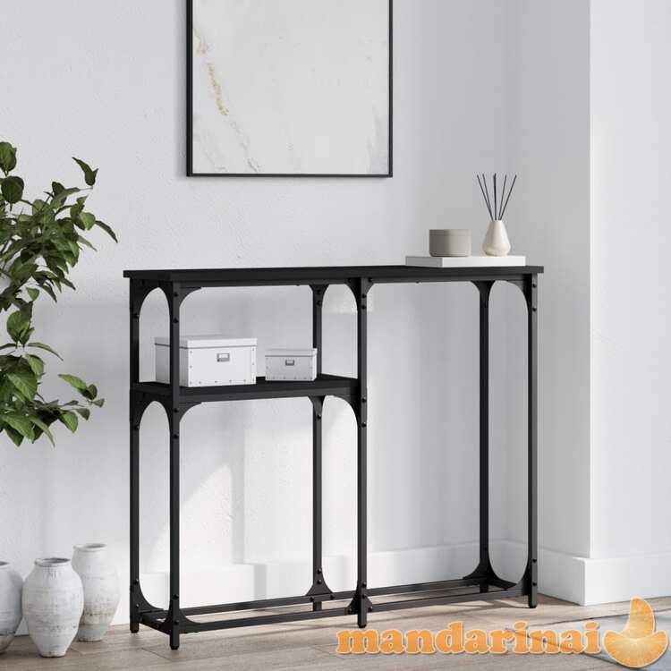 Konsolinis staliukas, juodas, 90x22,5x75cm, apdirbta mediena