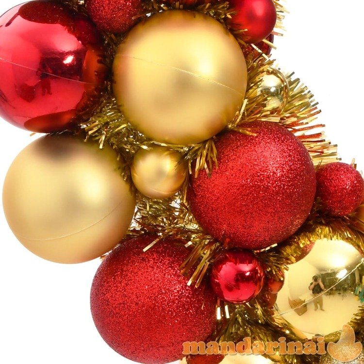 Kalėdinis vainikas, raudonas ir auksinis, 45cm, polistirenas