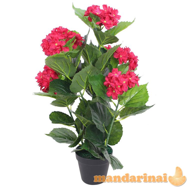 Dirbtinė hortenzija su vazonu, 60 cm, raudona