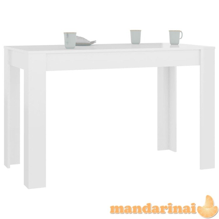 Valgomojo stalas, baltos sp., 120x60x76cm, mdp, labai blizgus