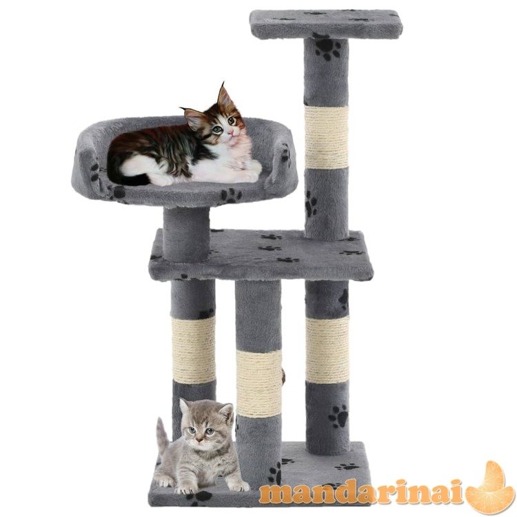 Draskyklė katėms su stov. iš sizalio, 65cm, pilkos sp. pėd.