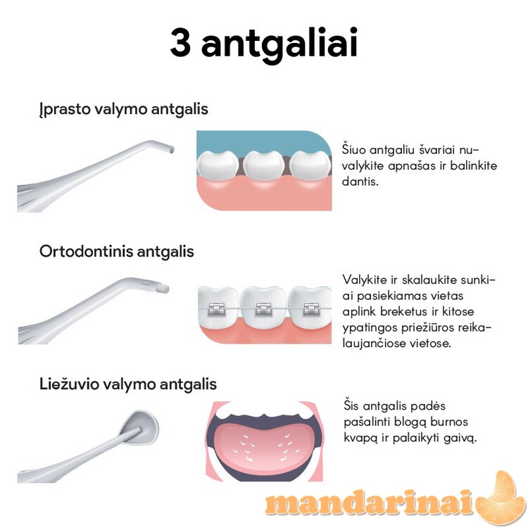 Burnos irigatorius OSOM Oral Care Silver 