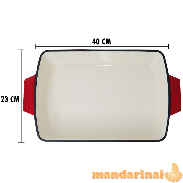 Keturkampis emaliuotas ketaus kepimo indas Zyle 